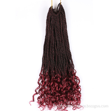 Hot sell  senegalese twists synthetic  braiding hair curly synthetic hair for braiding wavy braiding hair